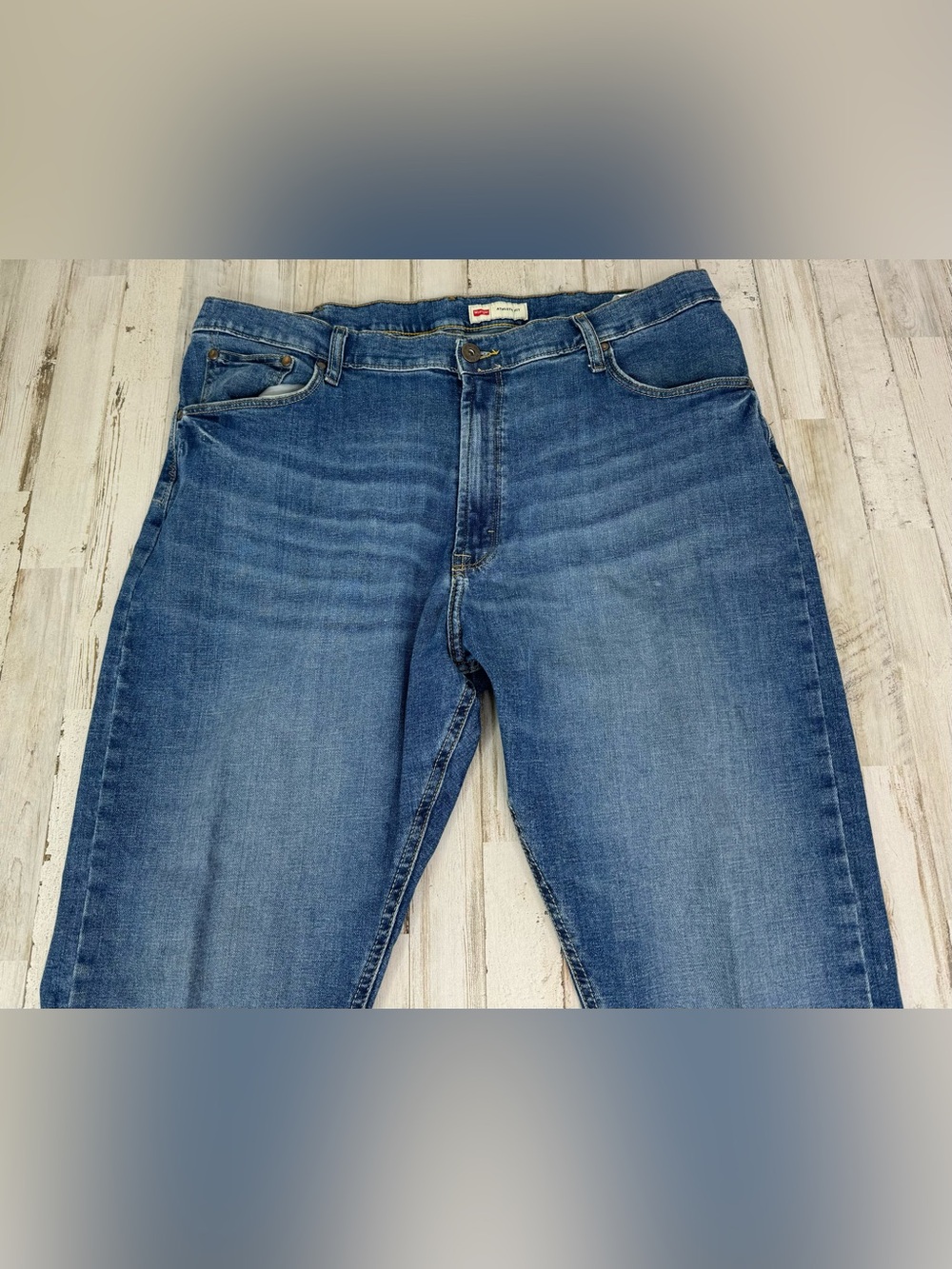 Wrangler Athletic Fit Jeans Mens 40x32 Stretch Denim Blue Pants - Picture 3 of 12